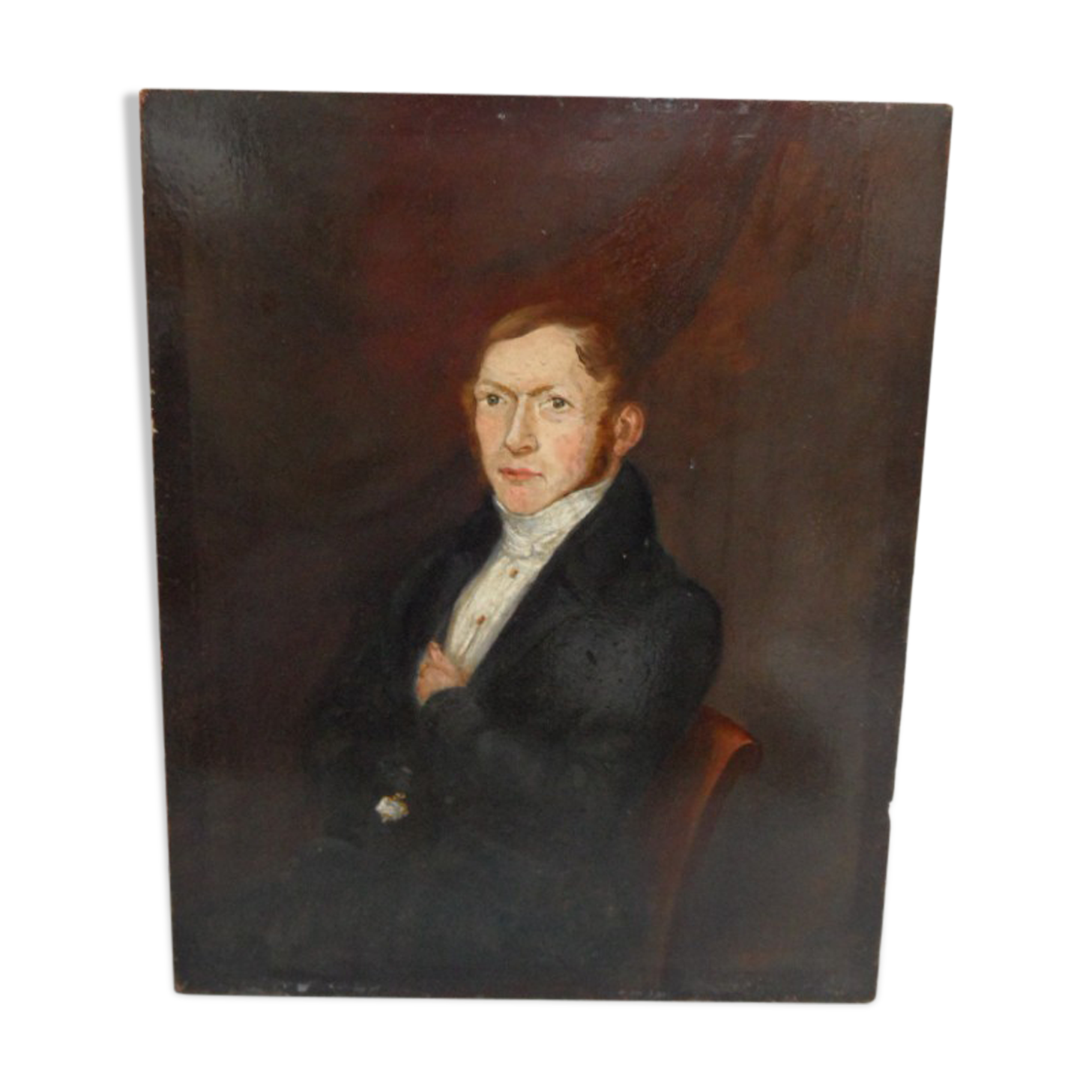 Portrait ancien sur panneau