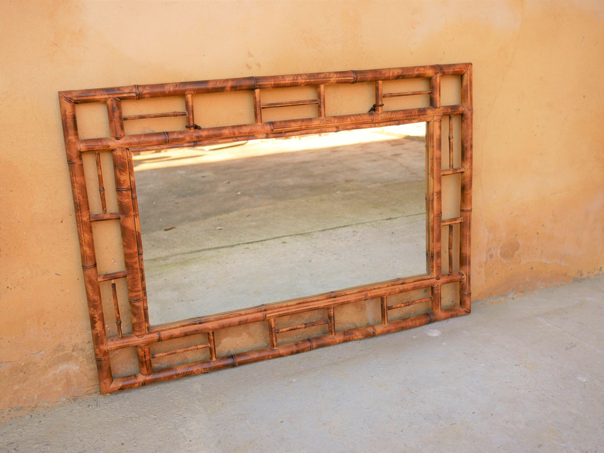 Vintage bamboo mirror