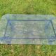 Italian glass and wrought iron coffee table