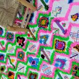 Tapis berbère marocain tribal coloré 280 x 140cm