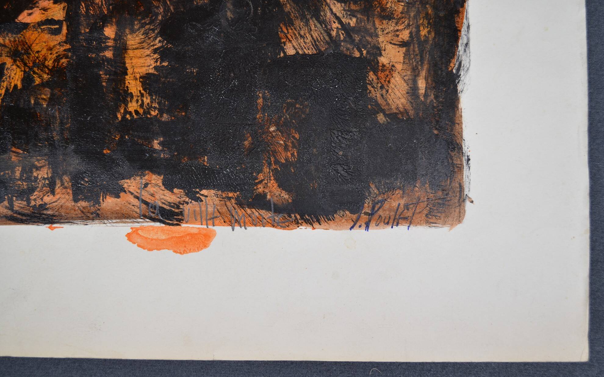 Jean Poulet (1926-2006) "the dead city" Oil on paper