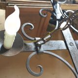 Wrought iron pendant light with 4 lights - medieval style