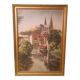 Oil on panel Cathedral landscape framed signed Ch Girardet 38