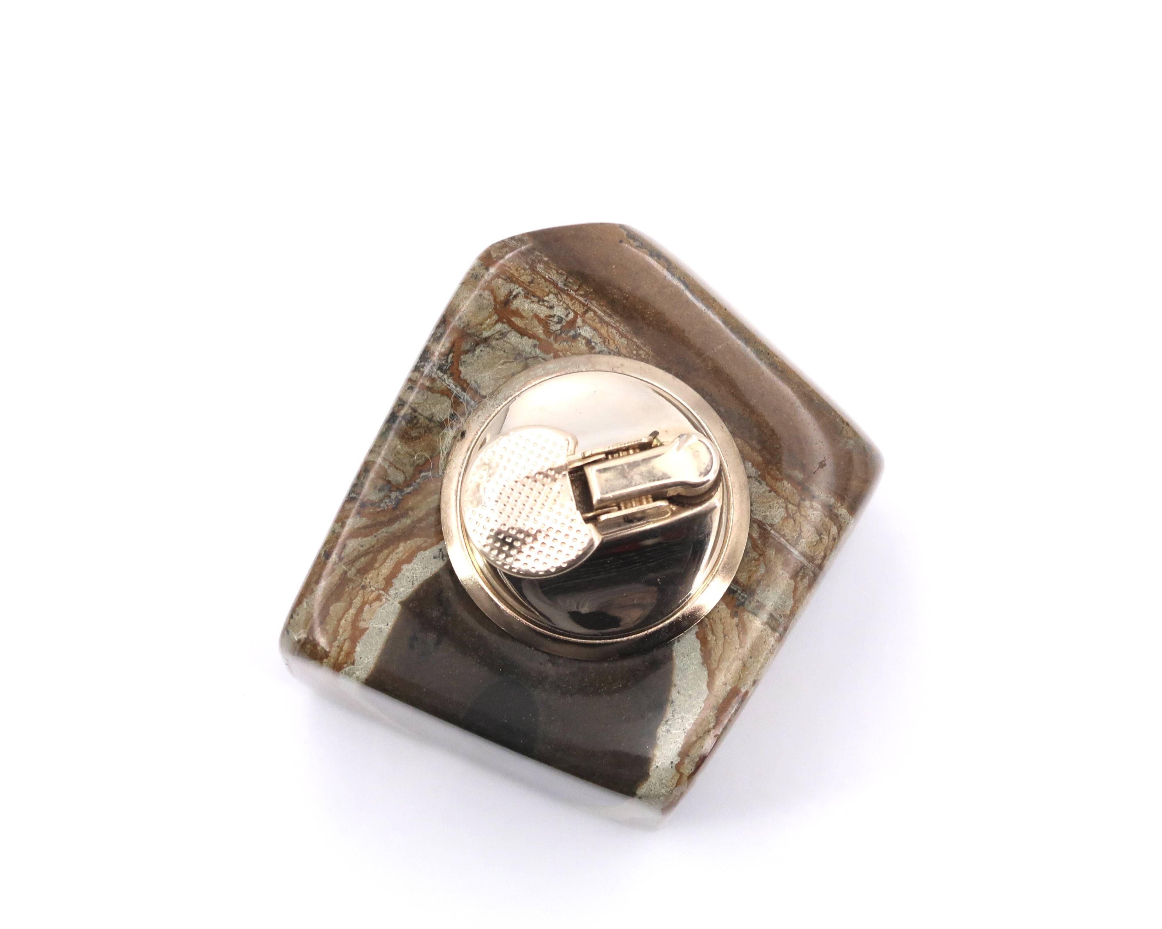 Brown Jasper table lighter, 1970s