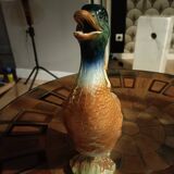 Duck slip signed Saint Clement, earthenware pitcher France