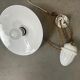 Antique adjustable pendant lamp – opaline and porcelain