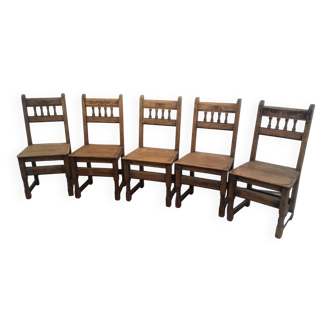 lot de 5 chaises attribuées à Charles Dudouyt