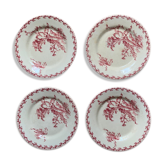 4 flat plates service Chardons Gien porcelain