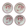 4 assiettes plates service Chardons porcelaine de Gien