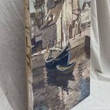 Signed painting Oil on canvas “Ville Honfleur, Normandy” dimensions: height -50cm- Width -40cm-