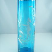 Pair of blue glass vases in the taste of Mary GREGORY