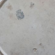 Assiette plate terre de fer Onnaing - Décor végétal bleu