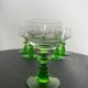 Set of 6 vintage emerald green stemmed glasses
