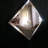 Antique beveled mirror atypical barber 1930 26x26cm