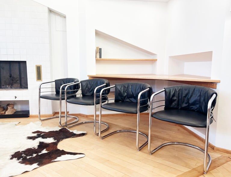 Pair of Italian leather chairs