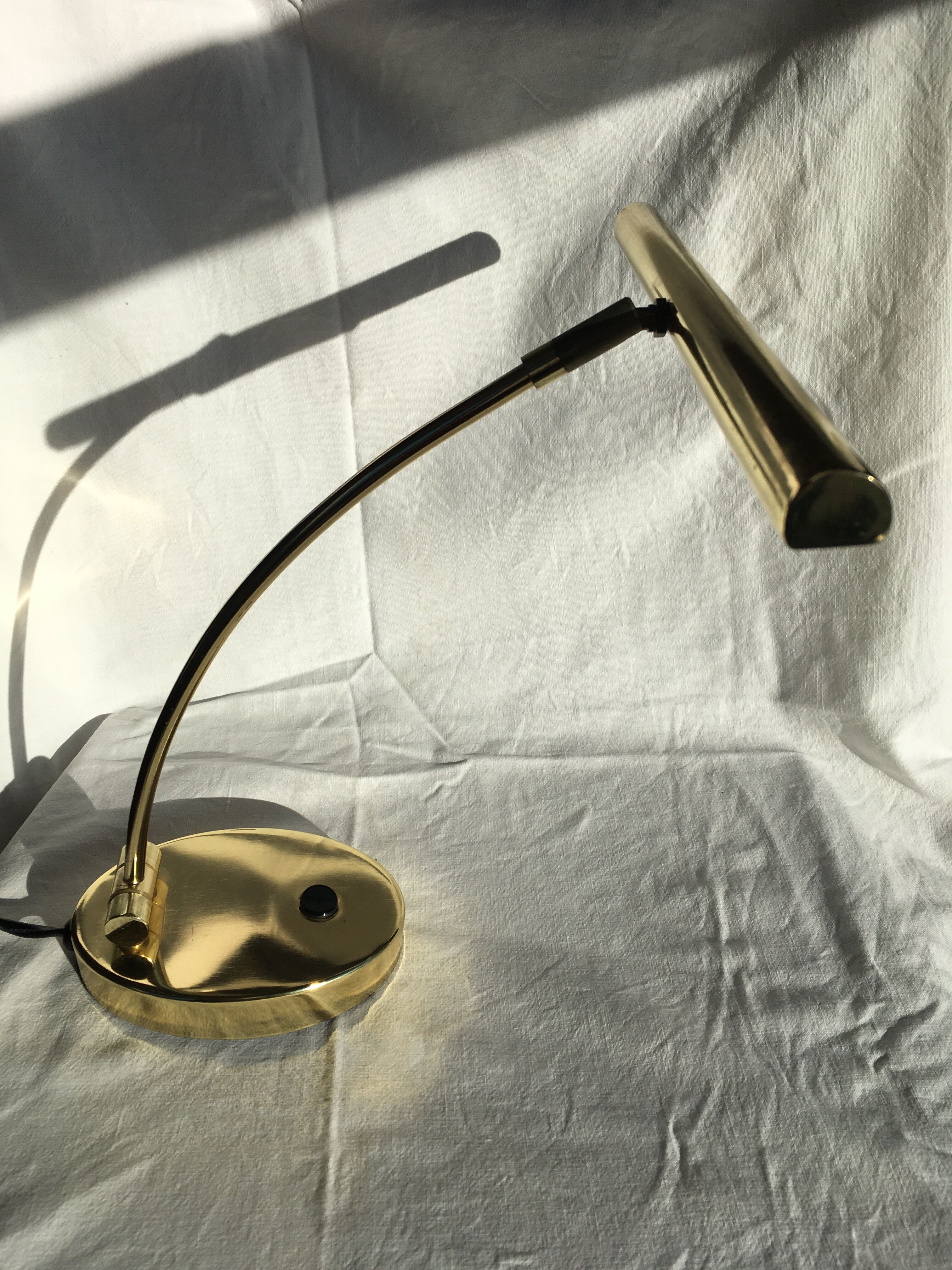 Piano or desk lamp in gilded brass
