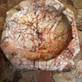 Art Deco ashtray/trinket dish in reddish marble veins