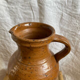Vintage pyrite and glazed stoneware pitcher