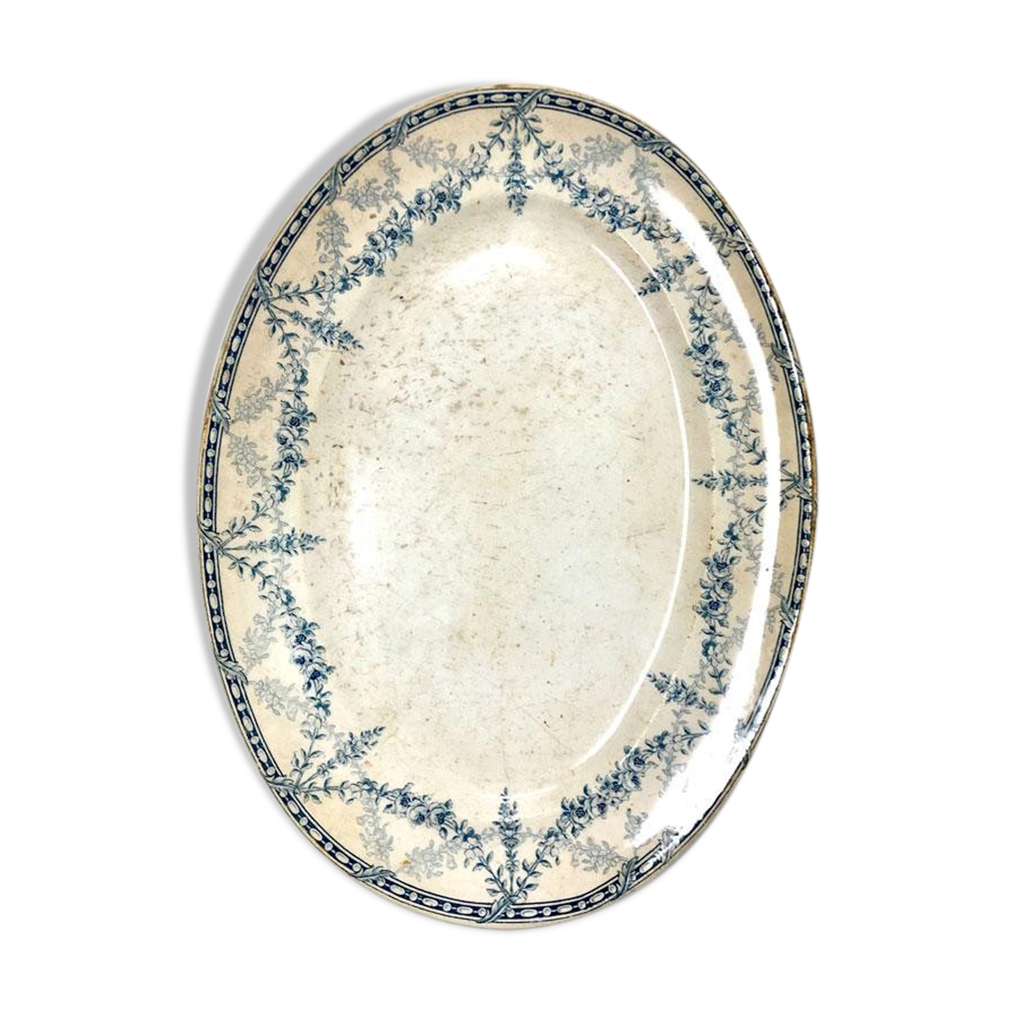 Flat service ceramic blue frieze bay