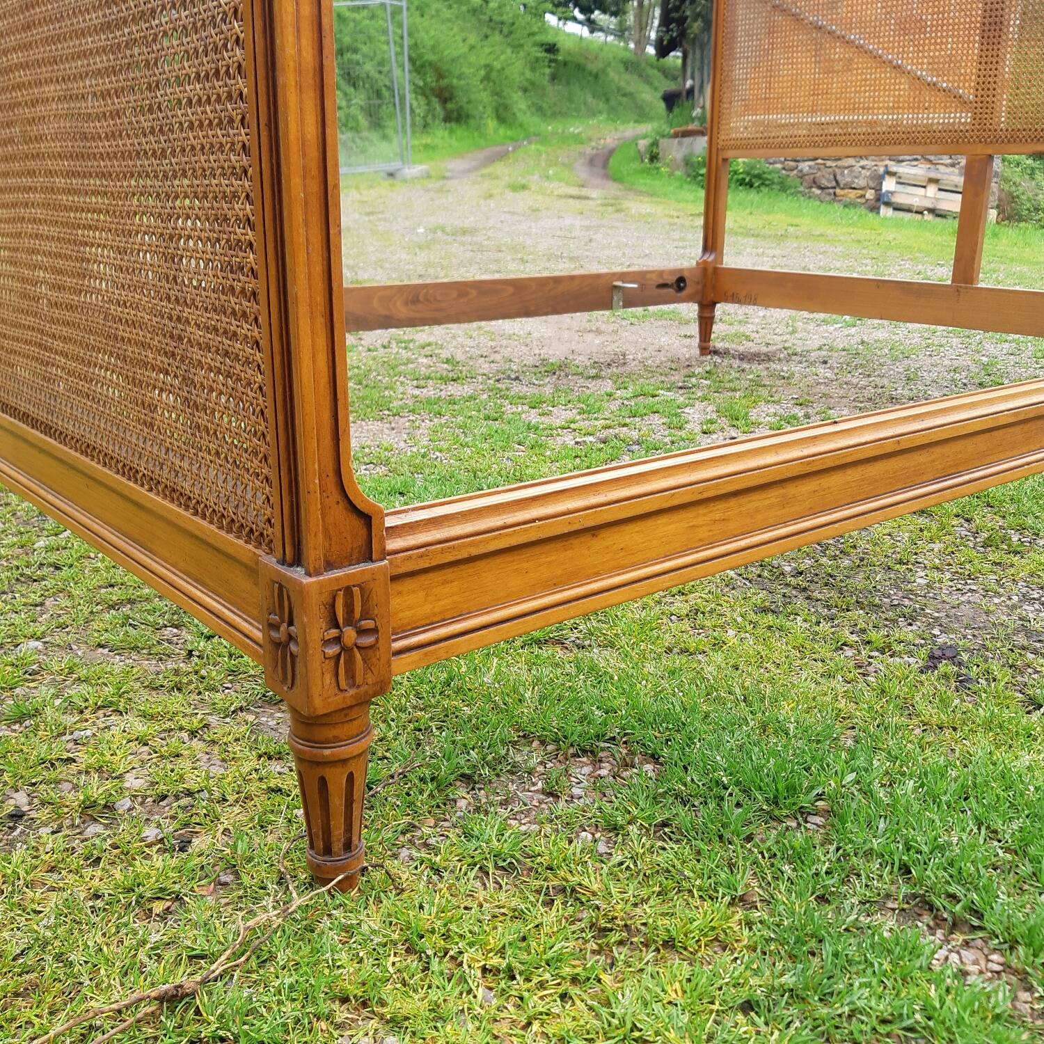 Louis XVI style cane bed