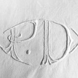 Sheet embroidered initial digits P D