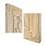 Indian carved wooden wall panel with floral decoration