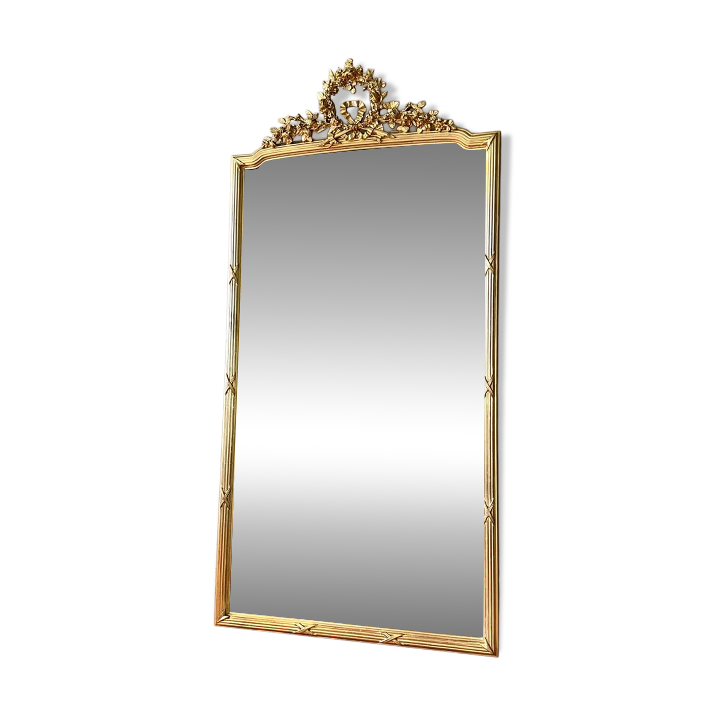 Antique Louis XVI pediment mirror