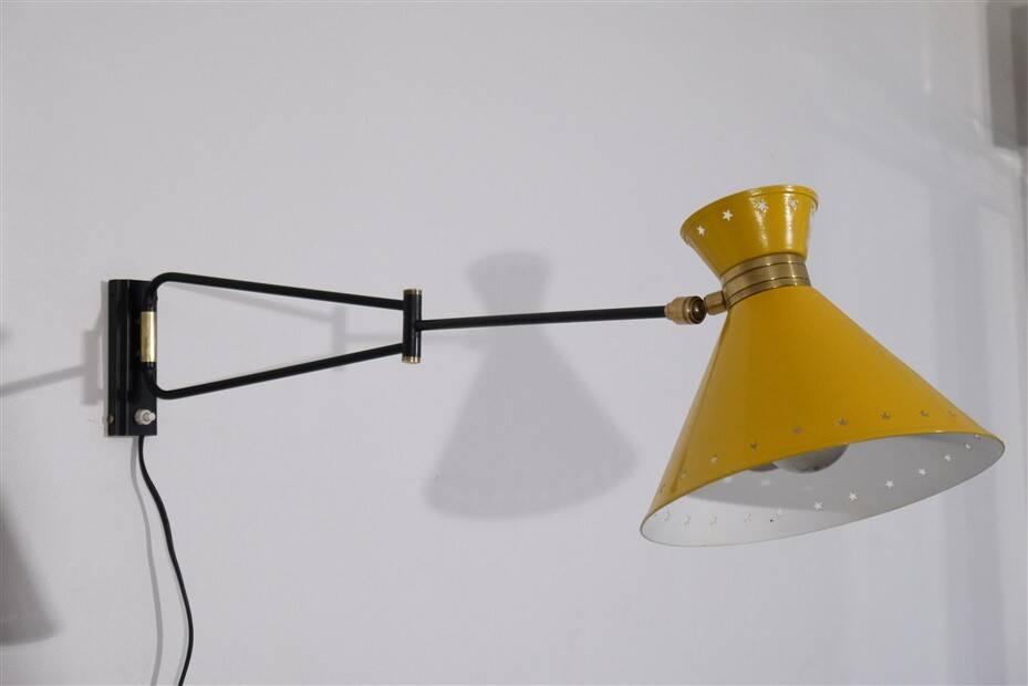 Lunel wall light with gallows design Rene Mathieu 1950