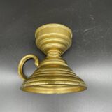 Hand candle holder, cellar rat, brass, gilded, gold, handle, 1950s, decoration, chic, decor, room