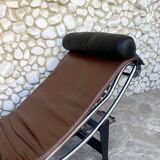 LC4 brown leather by Le Corbusier, Jeanneret & Perriand, Cassina, 1980