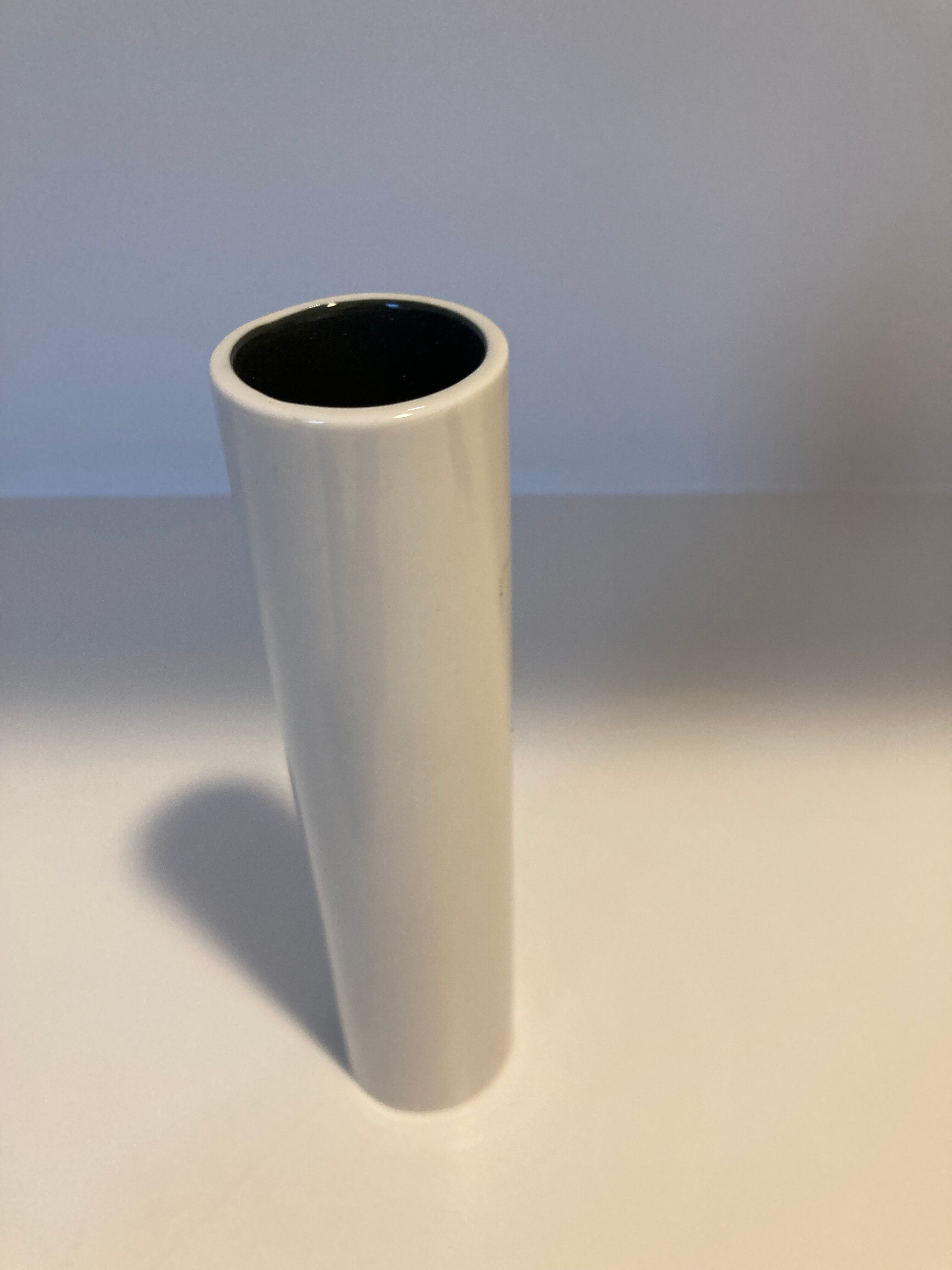 Minimalist ceramic tube vase 1970