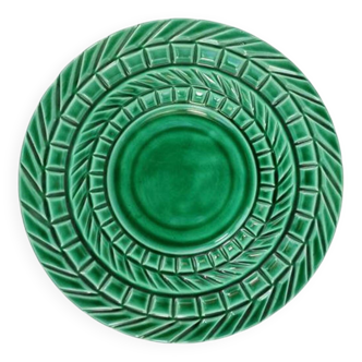 Large emerald green glazed earthenware bowl – Sarreguemines
