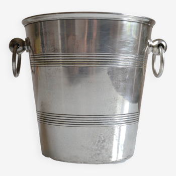Vintage ice or champagne bucket in silver metal