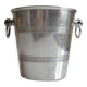 Vintage ice or champagne bucket in silver metal