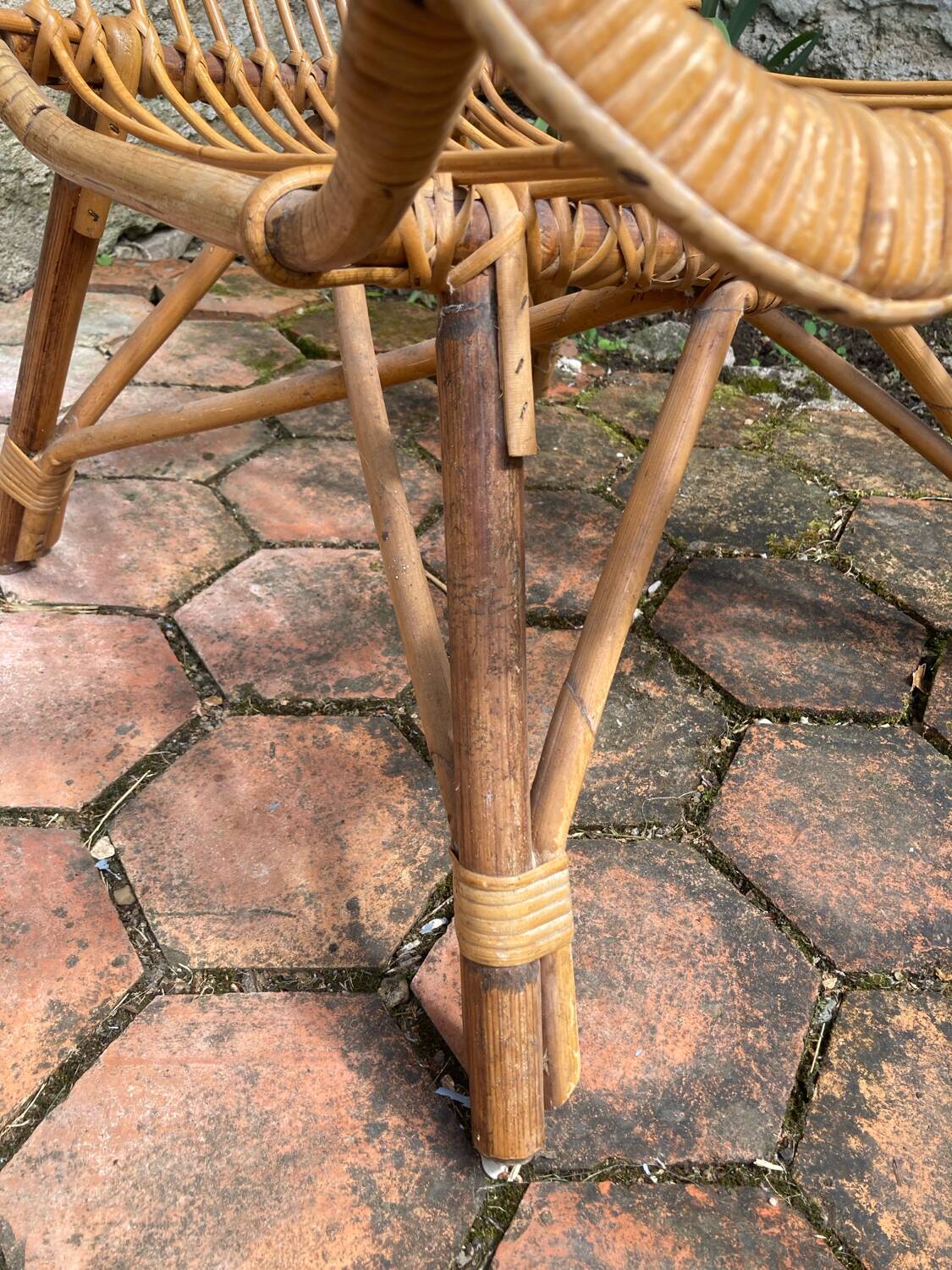 Vintage rattan armchair