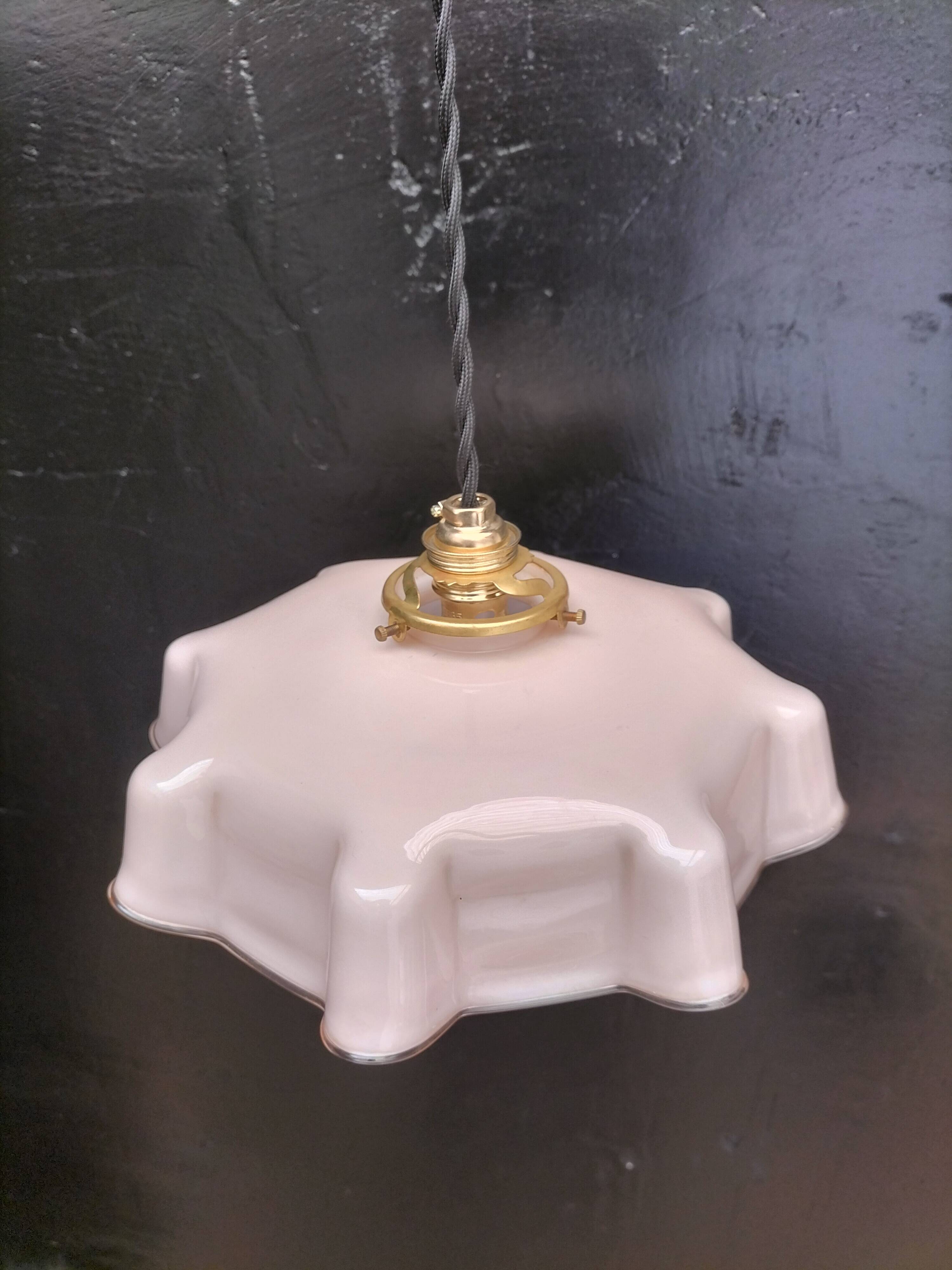 Pink opaline pendant light