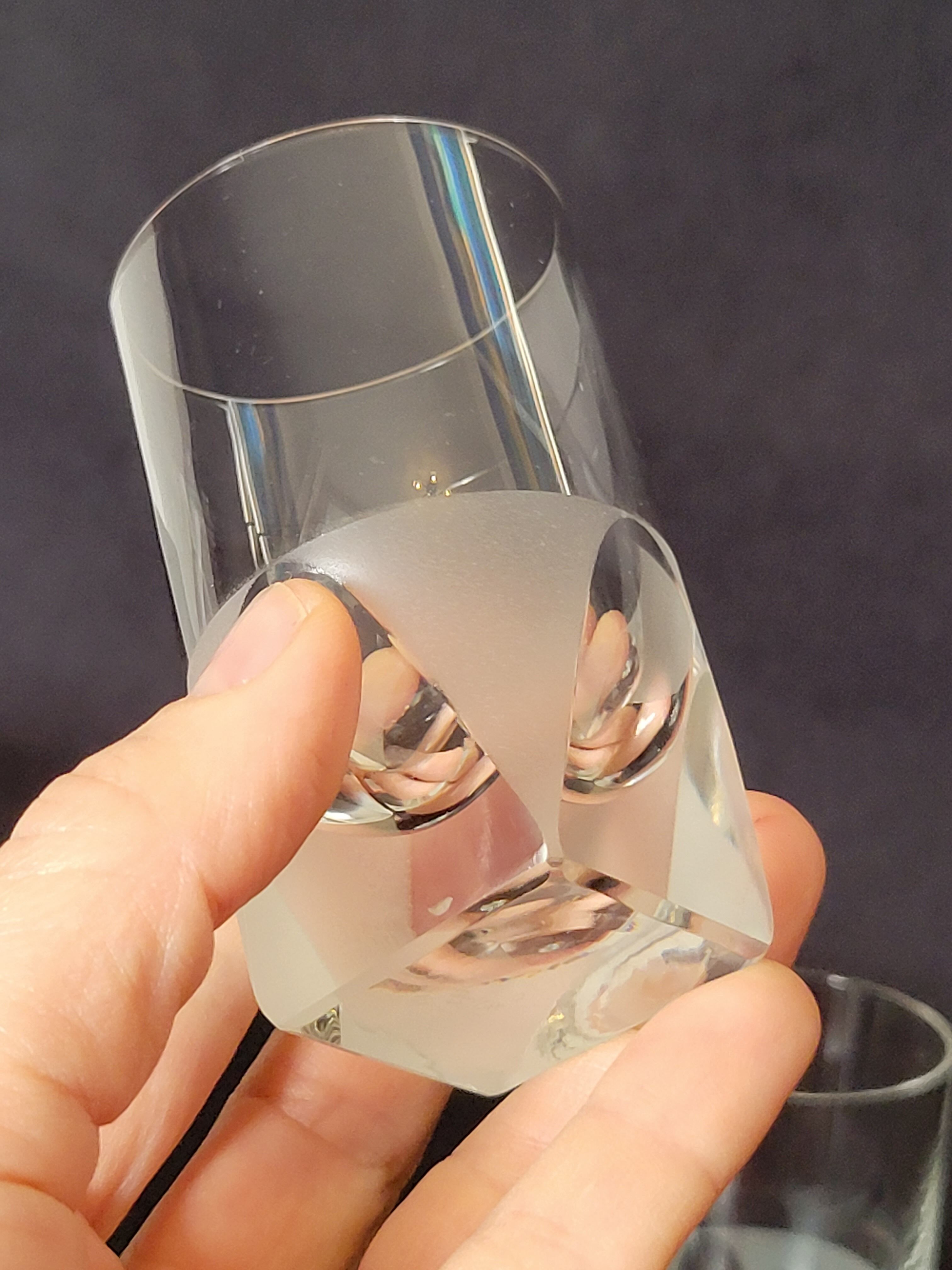 4 Rosenthal crystal whisky glasses + ice bucket + 2 shot glasses