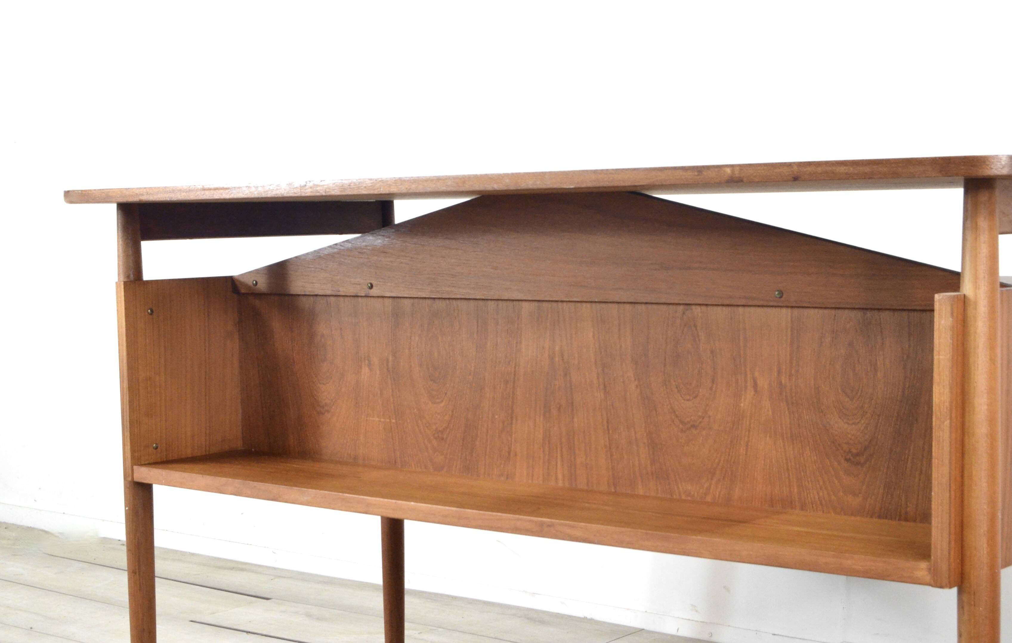 Midcentury Danish Teak Desk By Gunnar Nielsen For Tibergaard.