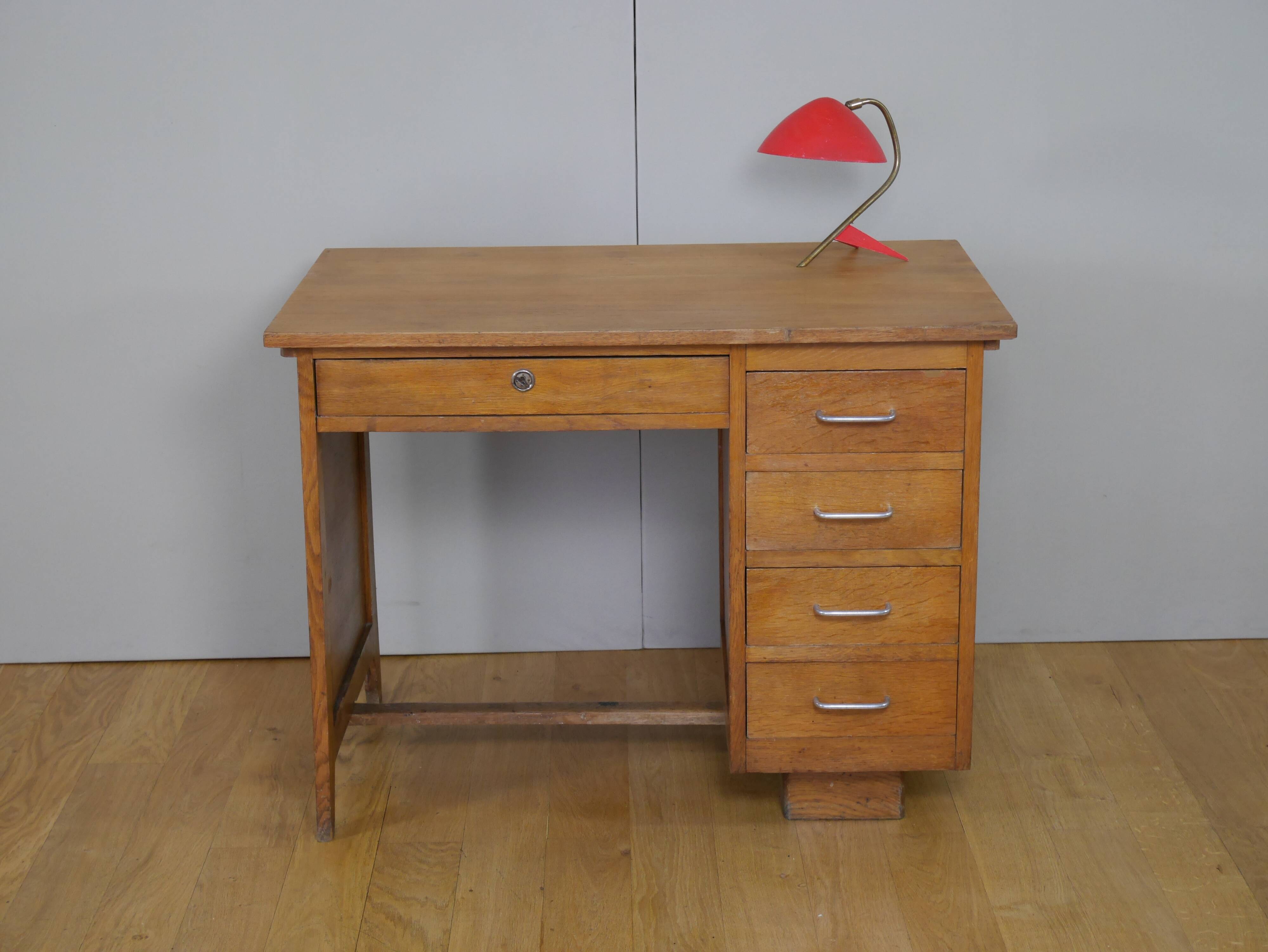 Bureau en chêne des années 50 60