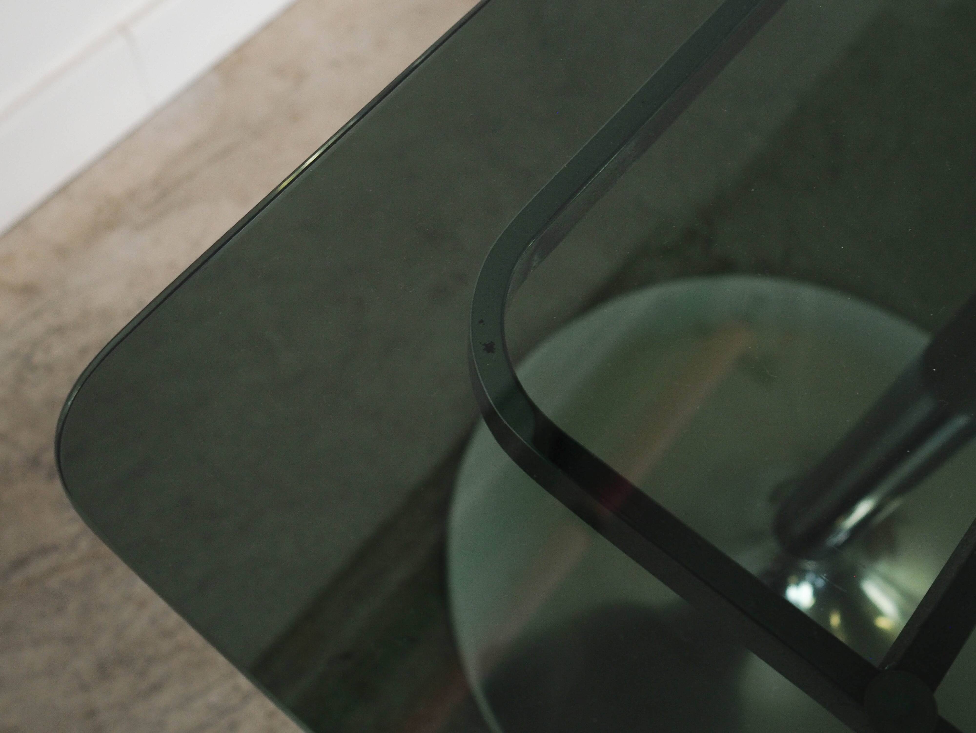 Glass coffee table, Italian design, 1970s, manufactured by Allegri