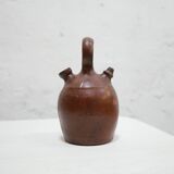 Vintage leather gargoulette pot