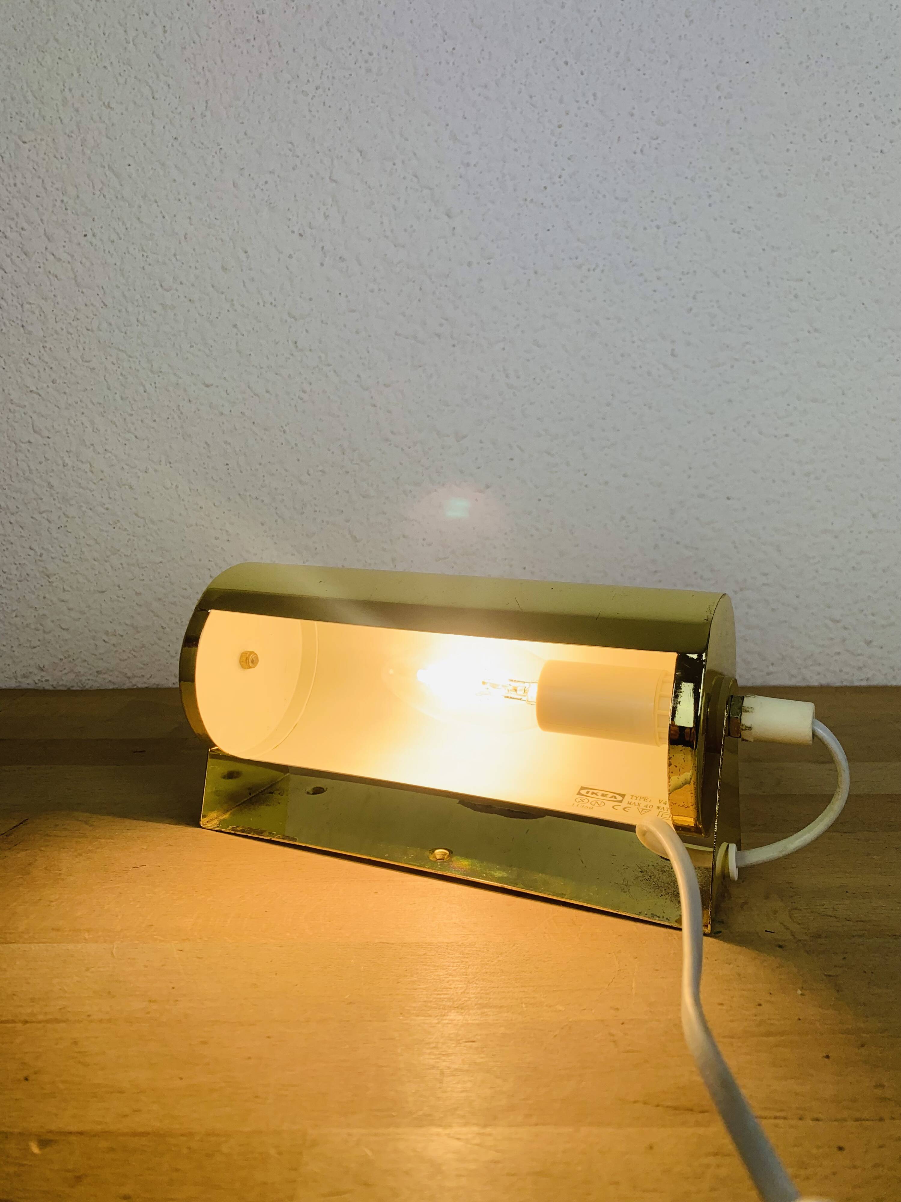 Ikea V413 vintage roller wall lamp, gold metal