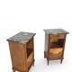Tables de chevet italiennes en placage d'acajou avec de splendides