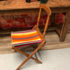 Ancienne chaise camping vintage bois et toile