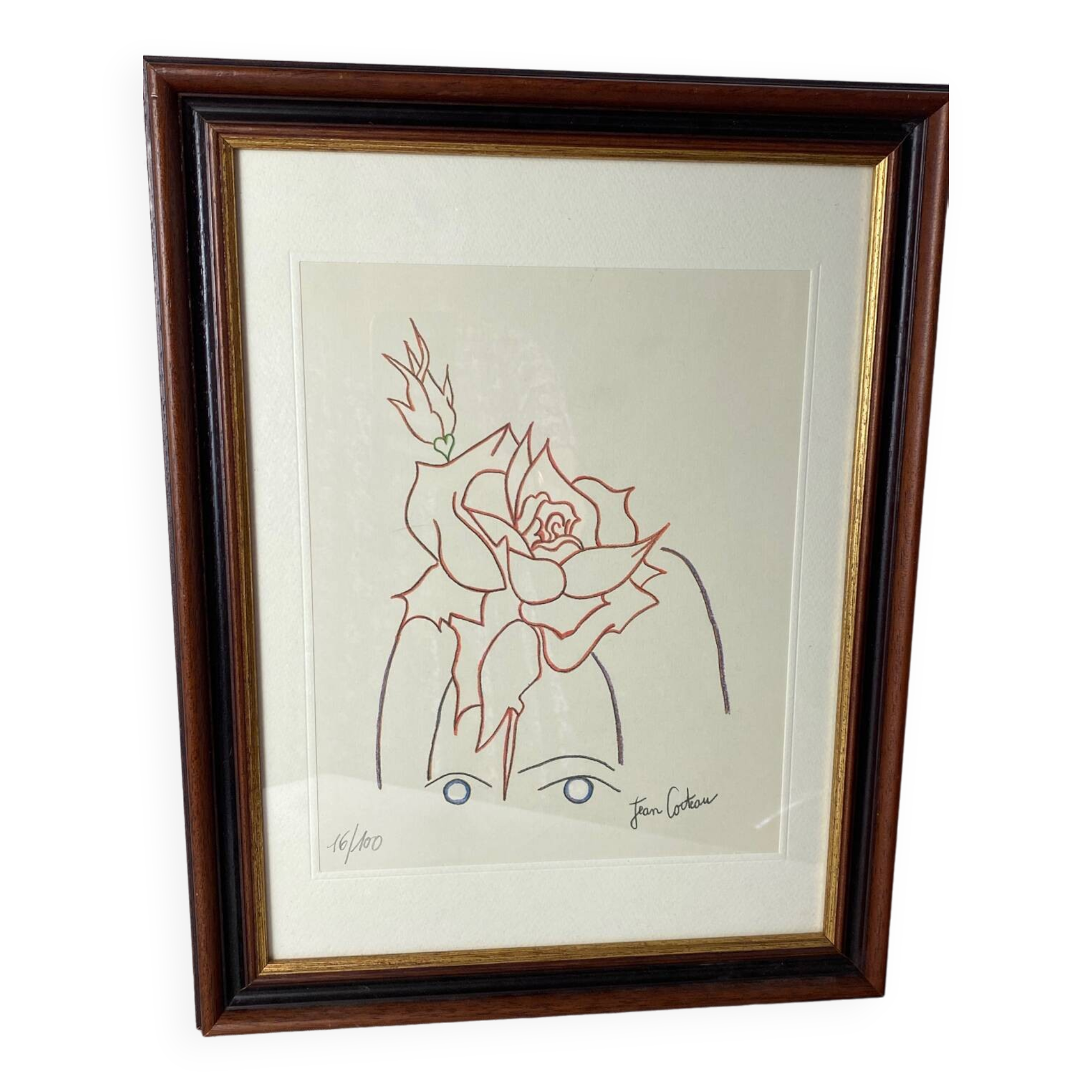 Lithograph by Jean Cocteau