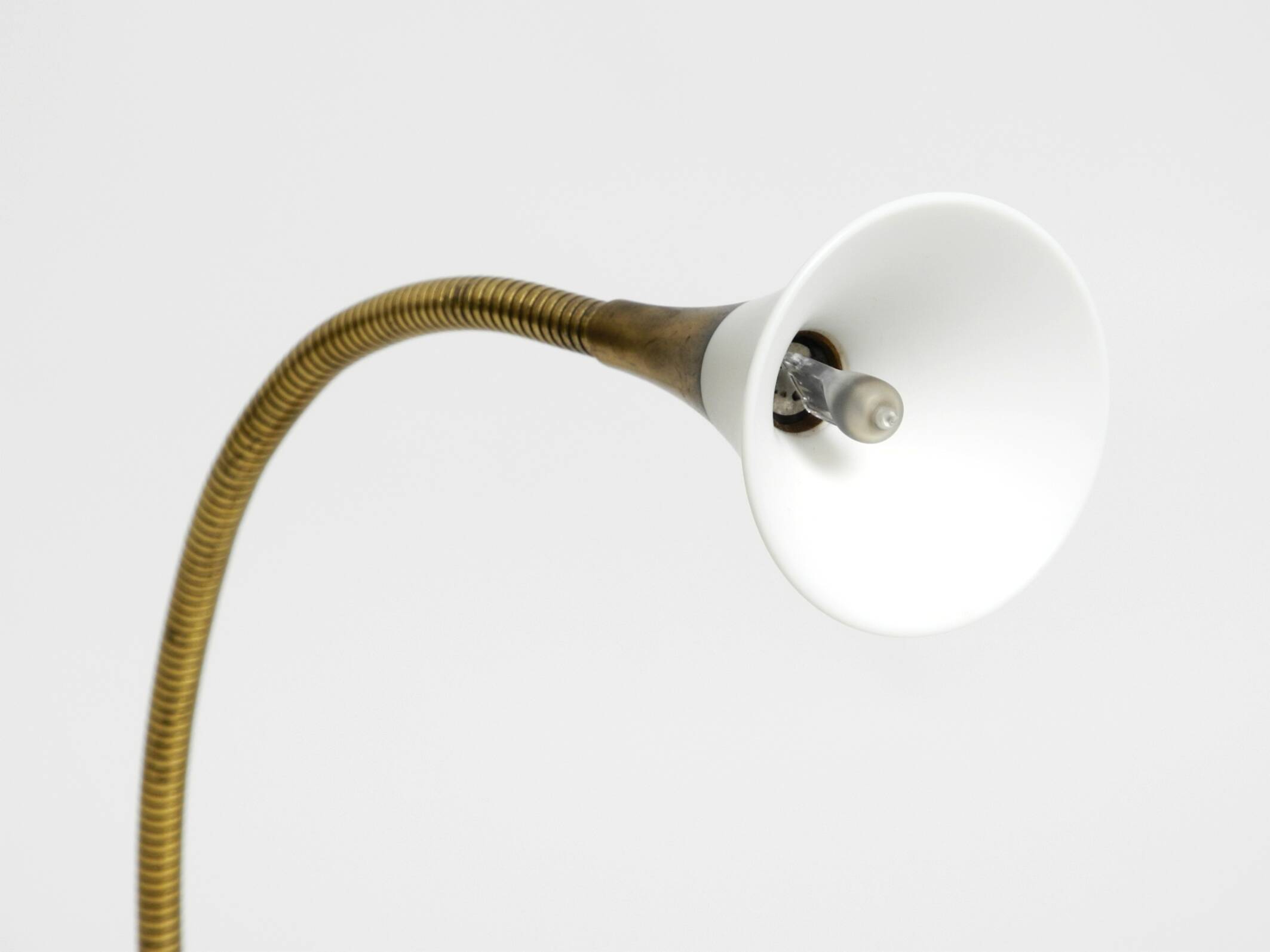 1980s brass halogen table lamp by Florian Schulz model Esa with gooseneck
