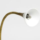 1980s brass halogen table lamp by Florian Schulz model Esa with gooseneck