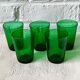 5 glasses 15 cl Retro emerald green tempered glass France