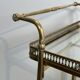 Rolling Table with Large Brass and Glass Wheels, Maison Jansen, Circa 1940