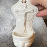 Bénitier en faïence Boch frères Kéramis, XIXème